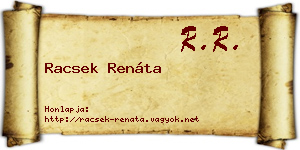 Racsek Renáta névjegykártya