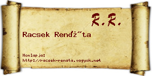 Racsek Renáta névjegykártya
